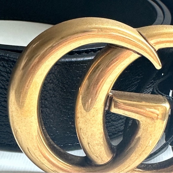 GUCCI Black Belt Size 32-38 leather 1.25” Width - Picture 3 of 5